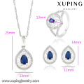 63833 Xuping Fashional Eleganter Rhodium Zircon Schmuckset